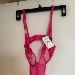 Vera Nordstrom Hot Pink Sheer Lace Bodysuit - Women Intimates. Never worn. Tags
